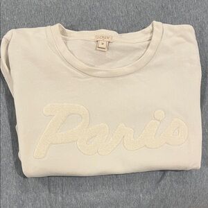 J. Crew Ivory 'Paris' Embroidered Sweatshirt